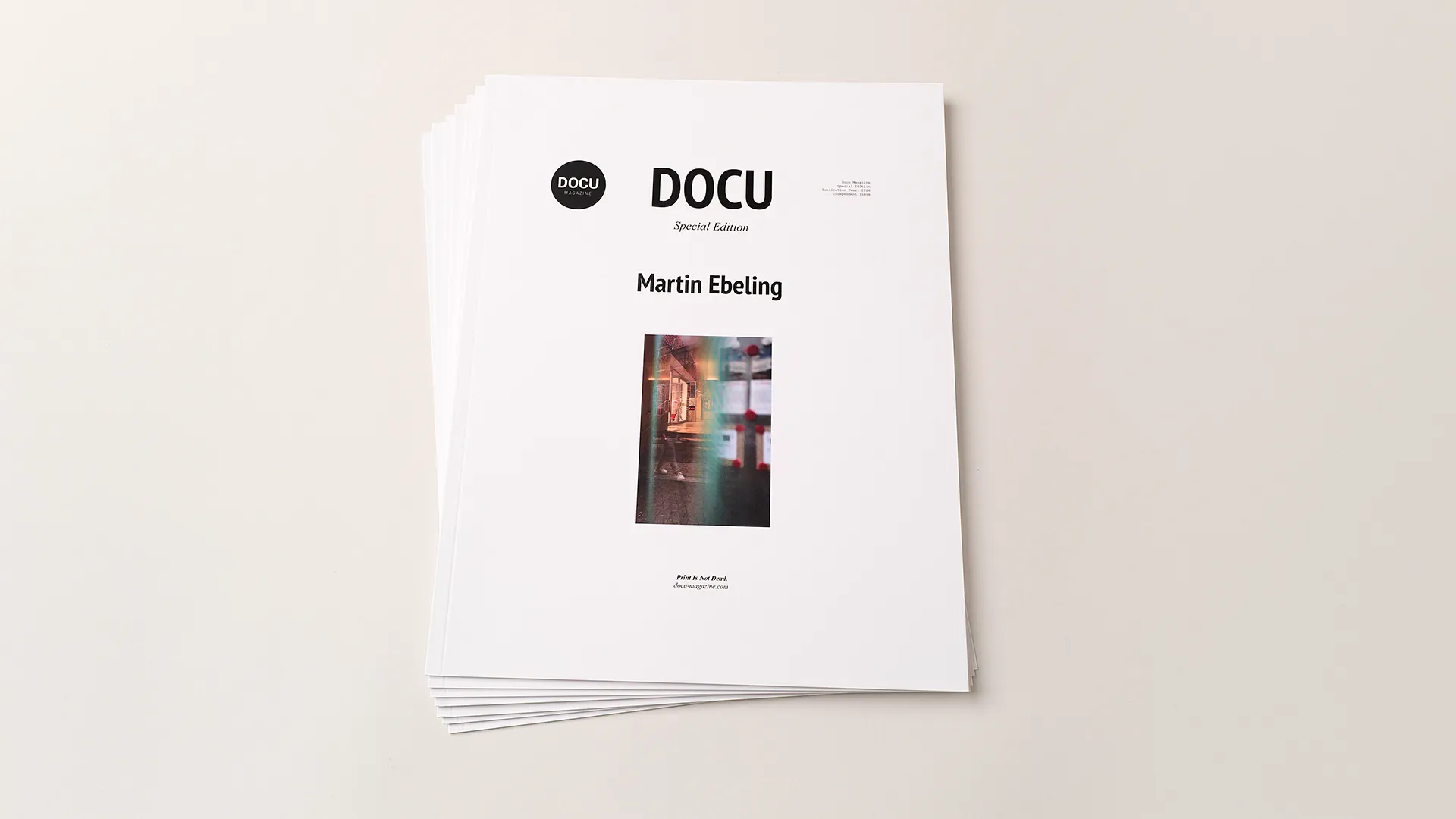 Docu Magazine Edition, Fotomagazin von Martin Ebeling, Titelseite